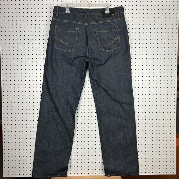 Ecko Unltd Y2K Wide Leg Denim Jeans 36x34 Dark Wash 90s Streetwear‎ Skate Baggy - Picture 1 of 7